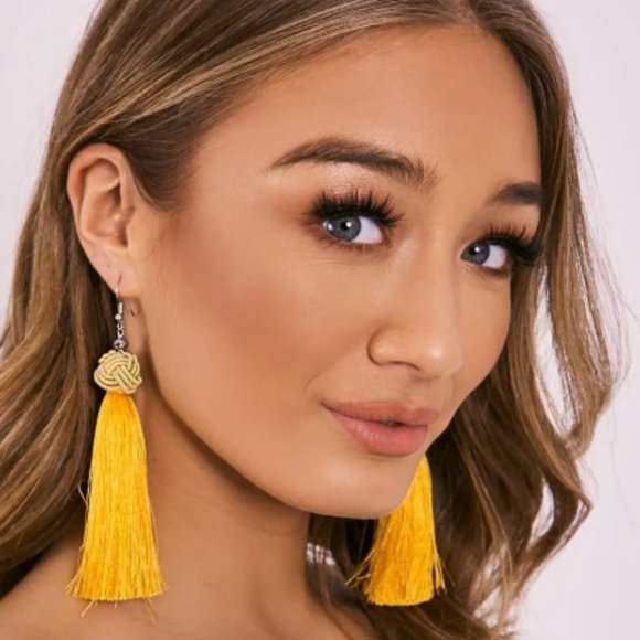 Beautiful Long Tassel Earring Fashion Yellow - Picture 9 of 16